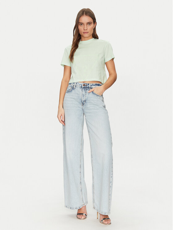 Guess Guess Póló V2YI06 K8HM0 Zöld Regular Fit