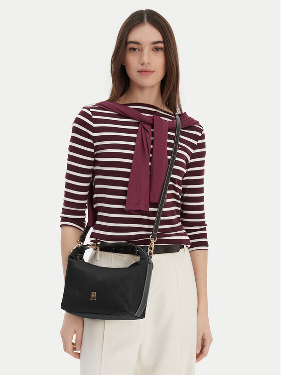 Tommy Hilfiger Kabelka Tommy Hilfiger Th Go Crossover Nylon AW0AW18164 Černá