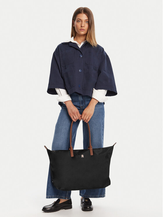 Tommy Hilfiger Kabelka Tommy Hilfiger Popette Maxi Tote AW0AW17996 Čierna