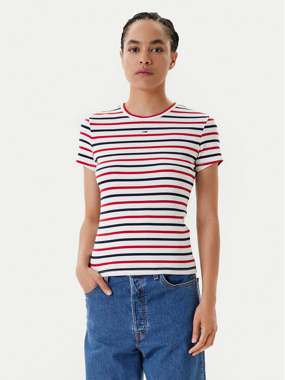 Tommy Jeans Tommy Jeans Póló Essential DW0DW17383 Színes Slim Fit