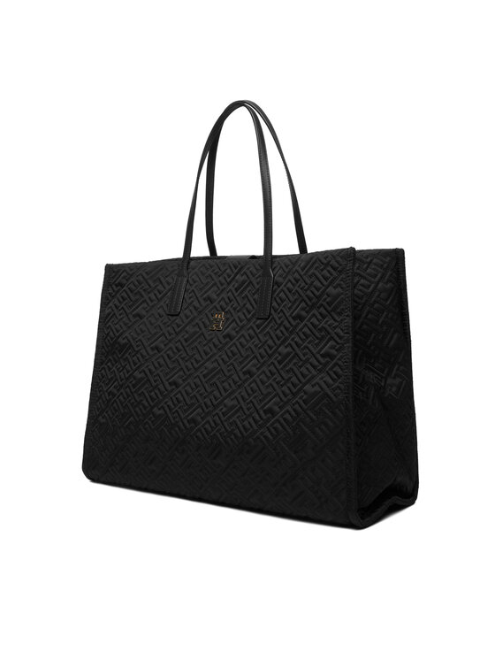 Tommy Hilfiger Ročna torba Tommy Hilfiger Th City Tote Mono Nylon AW0AW18163 Črna