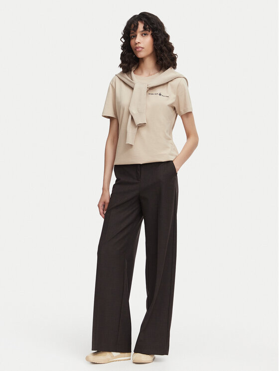 Beverly Hills Polo Club Beverly Hills Polo Club Camiseta P-SS26W-TS085 Beis Regular Fit