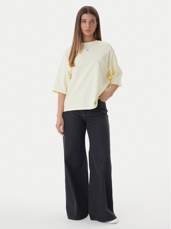 Calvin Klein Jeans Calvin Klein Jeans Póló LV047D204G Sárga Oversize
