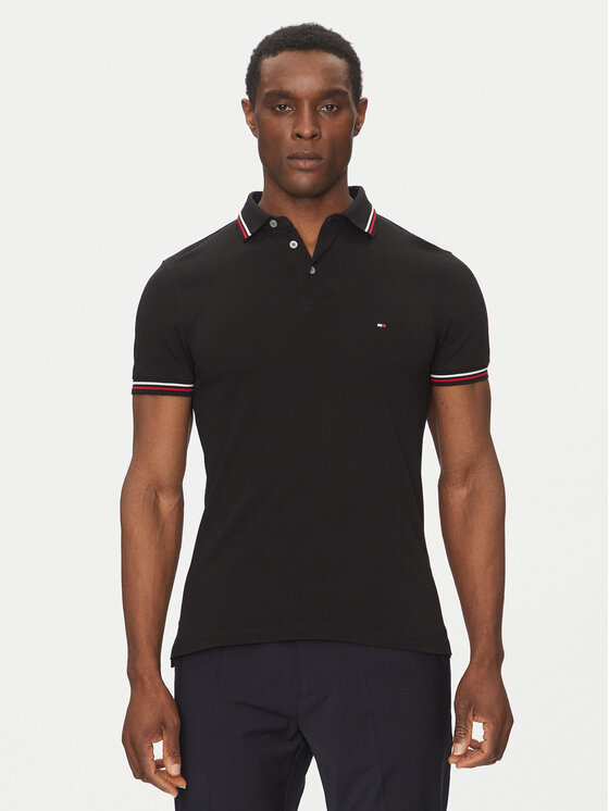 Tommy Hilfiger Tommy Hilfiger Polo Tipped MW0MW37346 Negro Slim Fit