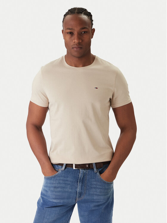 Tommy Jeans Tommy Jeans Camiseta DM0DM04411 Beis Slim Fit
