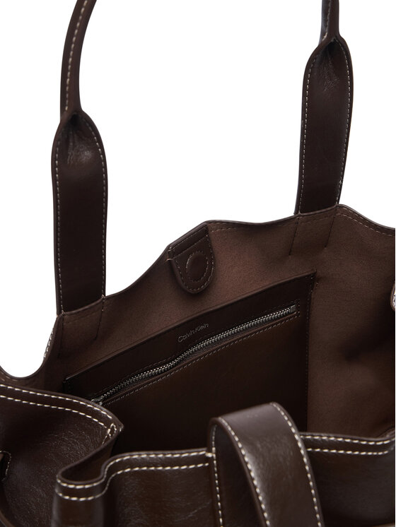 Calvin Klein Torebka Calvin Klein Buckle Medium Work Tote LV04F3549G Brązowy