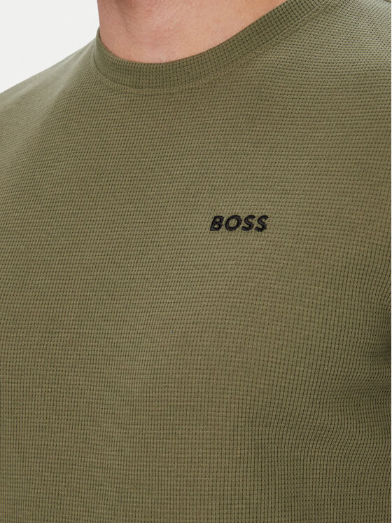 BOSS BOSS Camiseta Waffle 50535891 Verde claro Regular Fit