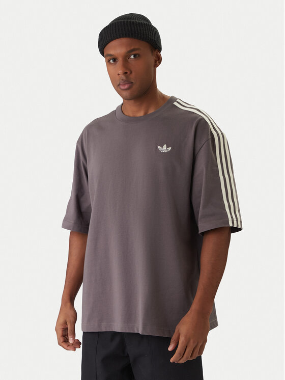 adidas adidas Футболка adicolor 3-Stripes KE1591 Сірий Oversize