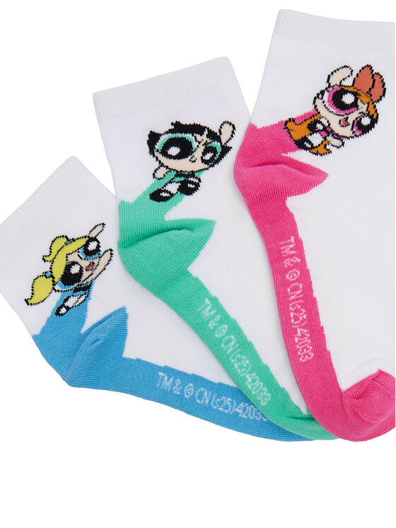 Powerpuff Girls Calcetines cortos Powerpuff Girls CEO-ACCCS-AW25-314WBPPG(3-PACK) Blanco