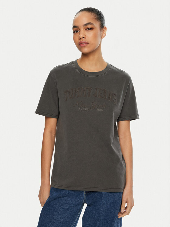 Tommy Jeans Tommy Jeans Camiseta Varsity DW0DW19444 Negro Relaxed Fit