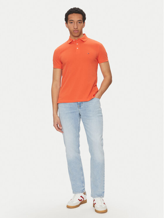 Tommy Hilfiger Tommy Hilfiger Polo marškinėliai 1985 MW0MW17771 Oranžinė Slim Fit