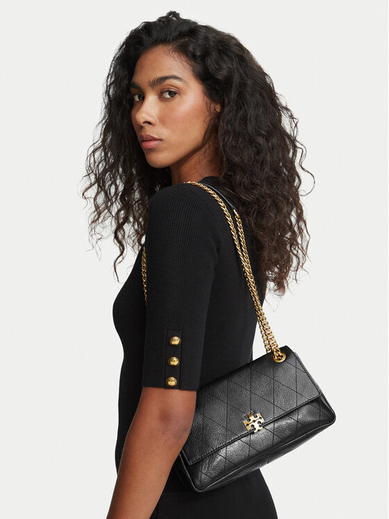 Tory Burch Torebka Tory Burch Charlie Quilted Small Shoulder Bag 185829 Czarny