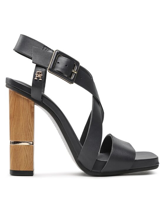 Tommy Hilfiger Sandali Tommy Hilfiger Hardware Block High Heel FW0FW07016 Mornarsko modra