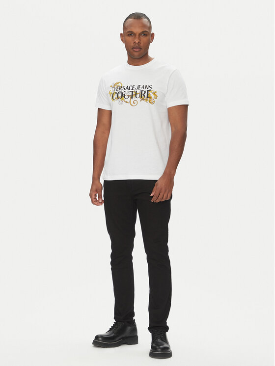 Versace Jeans Couture Versace Jeans Couture Majica 78GAHC05 Bela Regular Fit