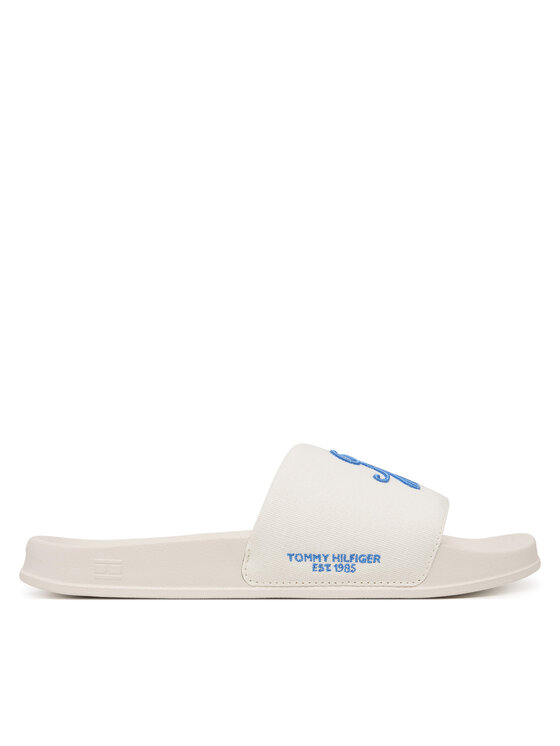 Tommy Hilfiger Papucs Tommy Hilfiger Logo Embroidery Canvas Pool Slides FM0FM05858 Fehér