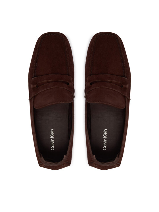 Calvin Klein Mocasini Calvin Klein Square Driver Suede HW0HW02844 Vișiniu