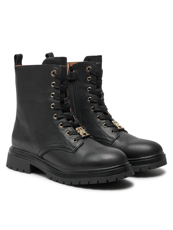 Tommy Hilfiger Planinarske cipele Tommy Hilfiger Lace Up Bootie T3A5-33568-0092 S Crna