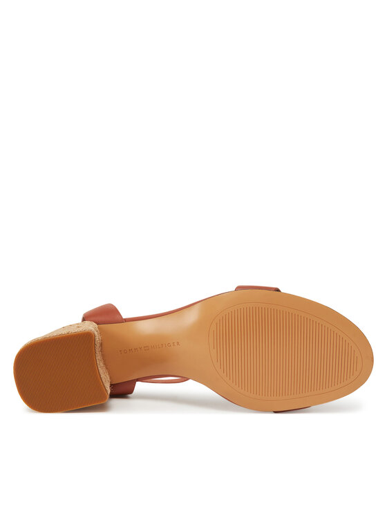 Tommy Hilfiger Espadrilky Tommy Hilfiger Leather Ankle Strap Espad Sandal FW0FW08533 Hnědá