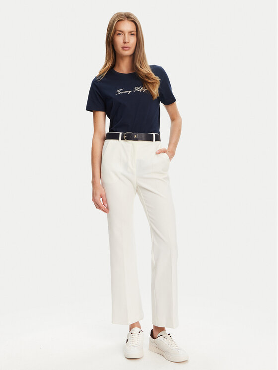 Tommy Hilfiger Tommy Hilfiger T-shirt Script WW0WW47210 Blu scuro Regular Fit