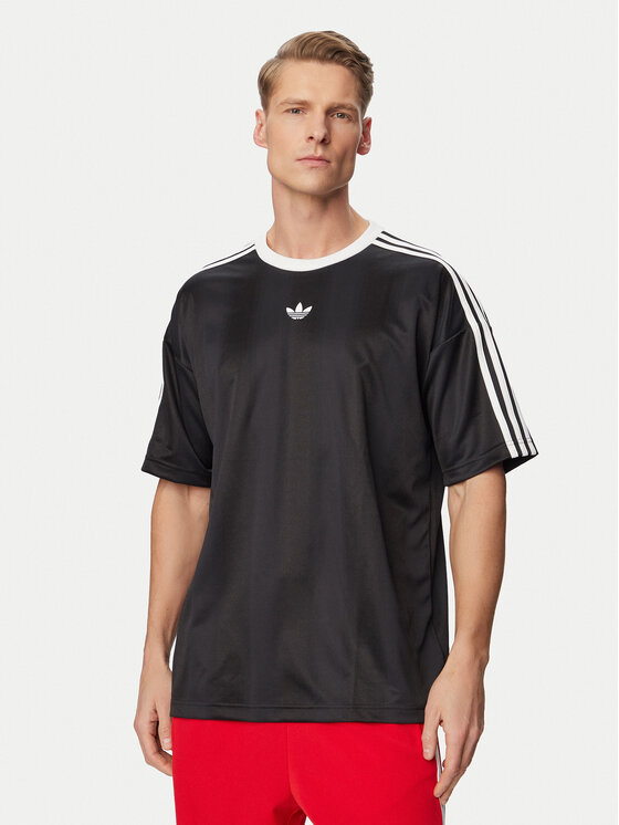 adidas adidas Футболка adicolor Jacquard KD5830 Чорний Loose Fit