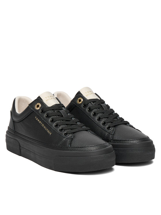 Tommy Hilfiger Сникърси Tommy Hilfiger Th Platform Sneaker Tumbled Ltr FW0FW09018 Черен