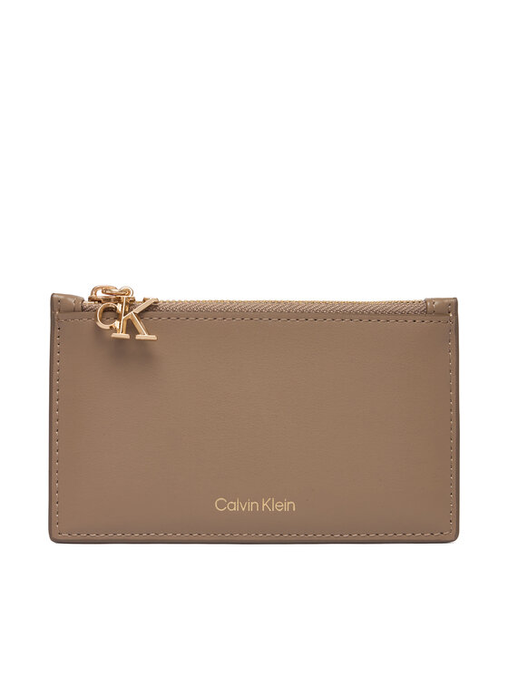 Calvin Klein Estuche para tarjetas de crédito Calvin Klein Ck Zip Cardcase 6Cc LV04F1076G Beis