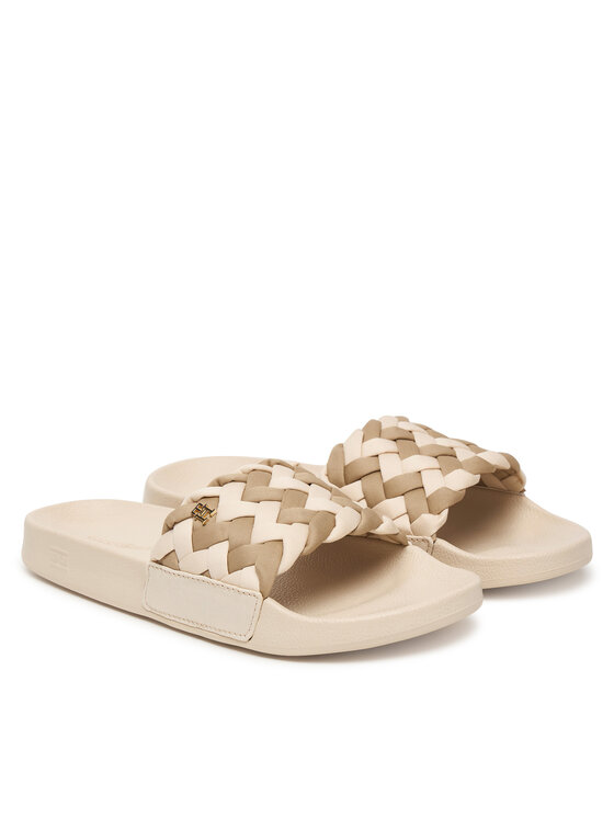 Tommy Hilfiger Şlapi Tommy Hilfiger Th Braided Pool Slide FW0FW09203 Bej