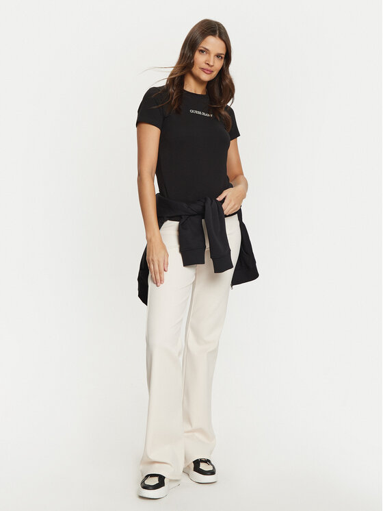 Guess Jeans Guess Jeans Футболка W4YI01 J1314 Чорний Regular Fit