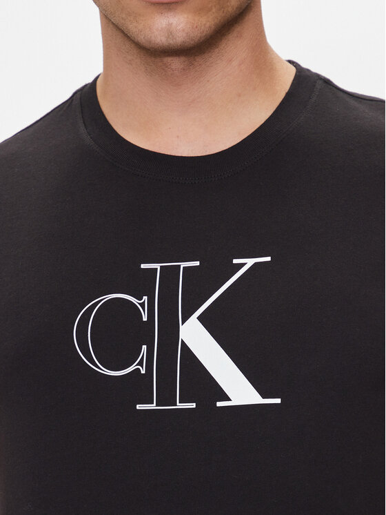 Calvin Klein Jeans Calvin Klein Jeans T-Shirt Outline Monologo J30J325678 Μαύρο Slim Fit