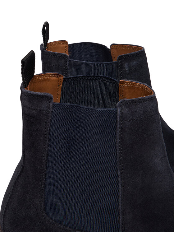 Tommy Hilfiger Gležnjarji Chelsea Tommy Hilfiger Corporate Casual Suede Chelsea FM0FM05952 Mornarsko modra