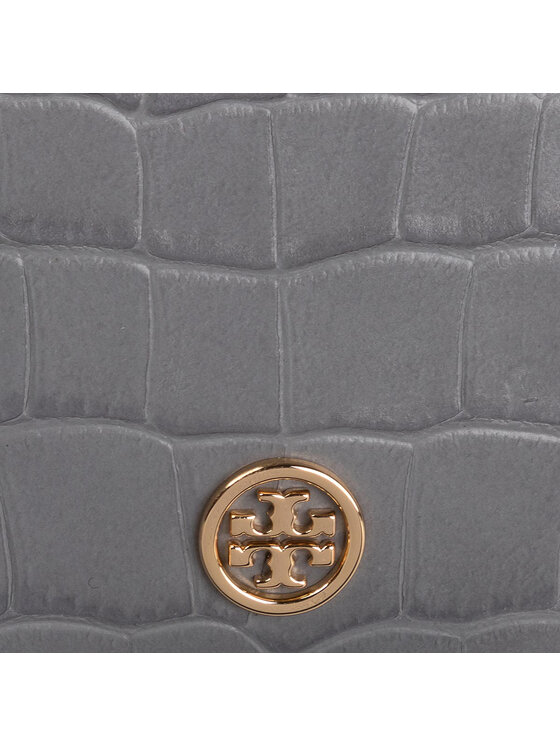 Tory Burch Soma Tory Burch Robinson Embossed Chain Wallet 56641 Pelēks