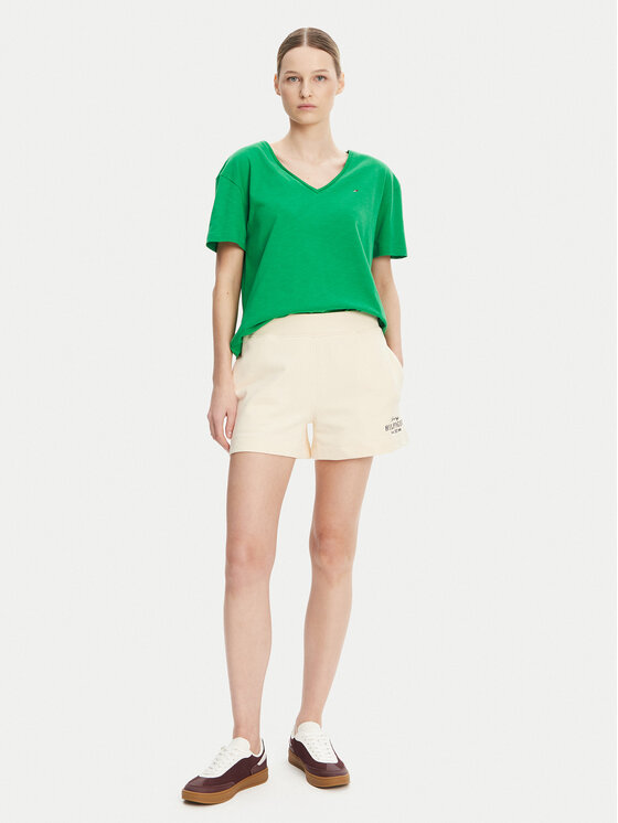 Tommy Hilfiger Tommy Hilfiger T-shirt WW0WW43901 Zelena Relaxed Fit
