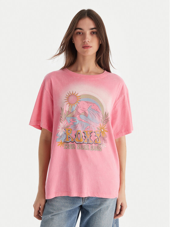 Roxy Roxy Camiseta Sunnyoversize Optic Wash ERJZT06022 Rosa Oversize