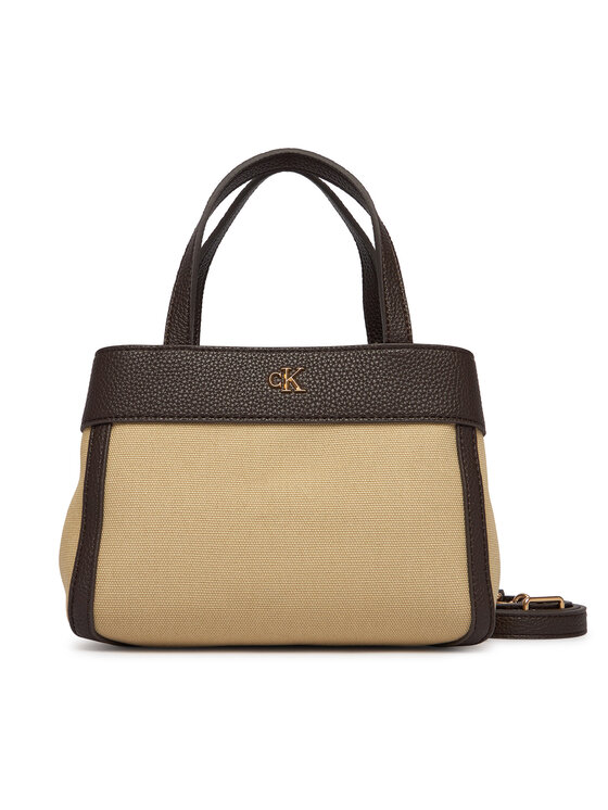 Calvin Klein Ročna torba Calvin Klein Ck Canvas Mini Tote Crossbody LV04F3504G Rjava
