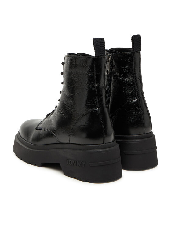 Tommy Jeans Зимни обувки Tommy Jeans Tjw Chunky Shiny EN0EN02848 Черен
