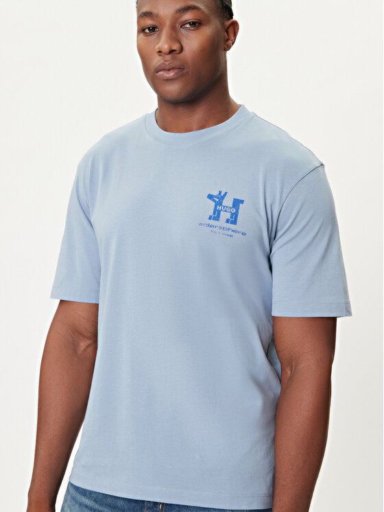 HUGO HUGO Camiseta Nedix 50543483 Celeste Regular Fit