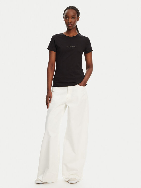 Calvin Klein Jeans Calvin Klein Jeans T-shirt Monologo J20J223563 Crna Slim Fit