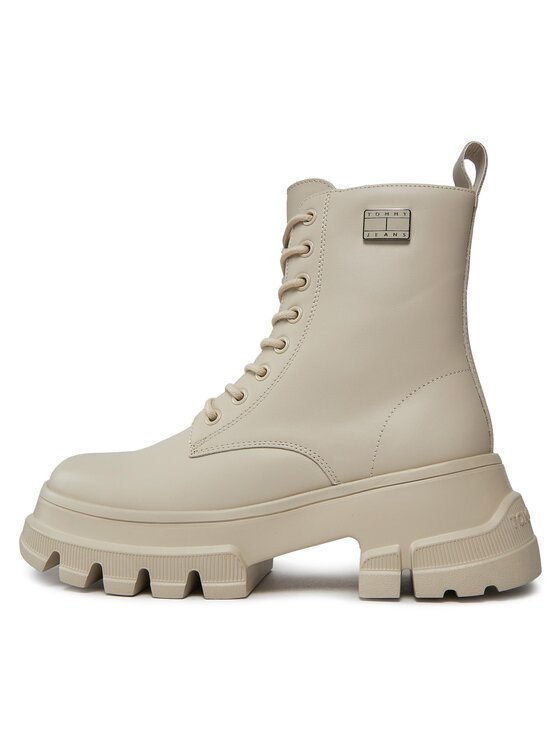 Tommy Jeans Botas Tommy Jeans Tjw Chunky Leather Boot EN0EN02503 Beis