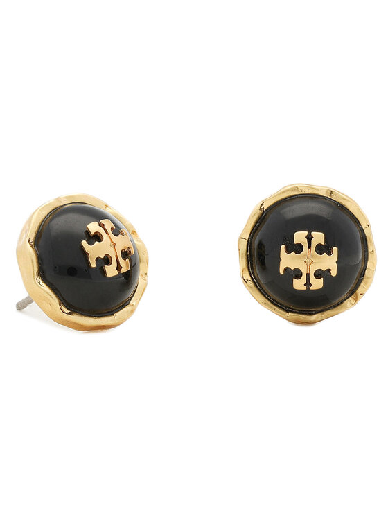 Tory Burch Сережки Tory Burch Roxanne Circle-Stud Earring 77311 Чорний