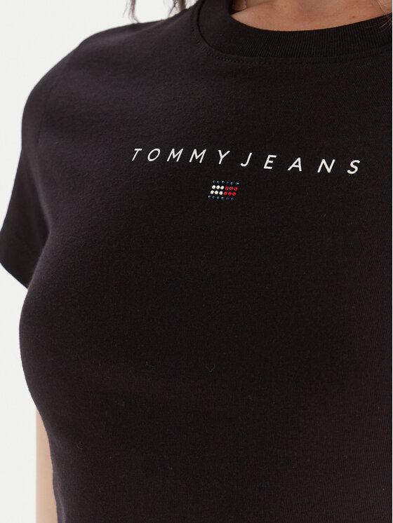 Tommy Jeans Tommy Jeans Camiseta Bling Linear DW0DW21550 Negro Slim Fit