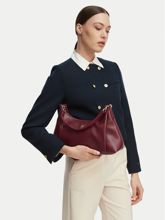 Tommy Hilfiger Torbica Tommy Hilfiger Th Essential Shoulder Bag AW0AW18374 Tamnocrvena