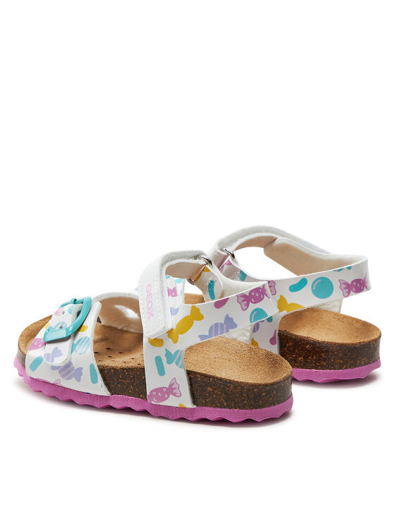 Geox Basutės Geox B Sandal Chalki Girl B922RA 000HH C0653 M Balta