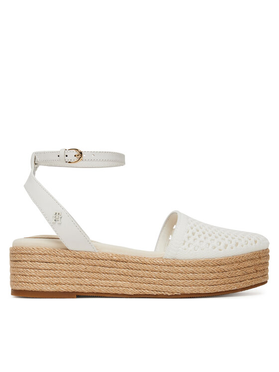 Tommy Hilfiger Espadrile Tommy Hilfiger Knit Mesh Espadrille Platform FW0FW08743 Alb