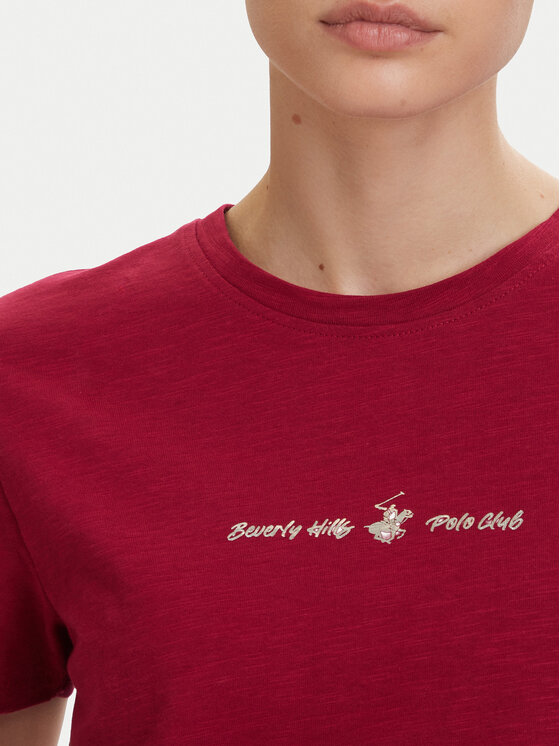 Beverly Hills Polo Club Beverly Hills Polo Club Camiseta P-SS26W-TS6510 Guinda/burdeos Regular Fit