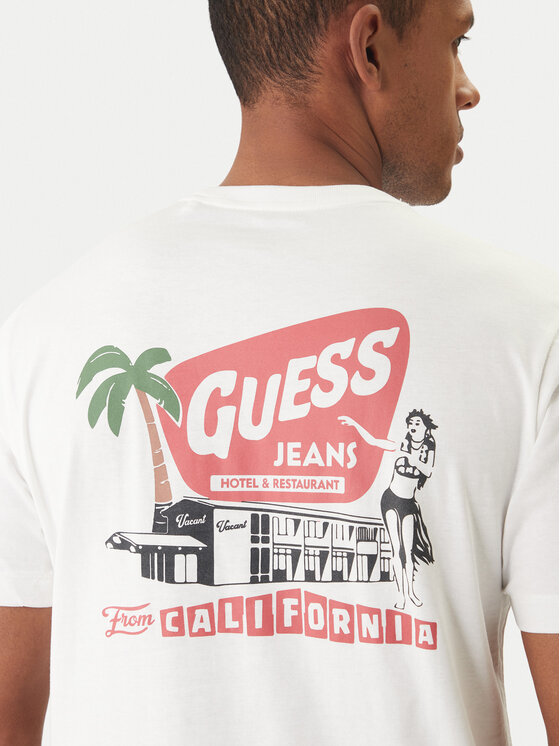 Guess Jeans Guess Jeans Majica M6GIC0 K8HM0 Bela Regular Fit