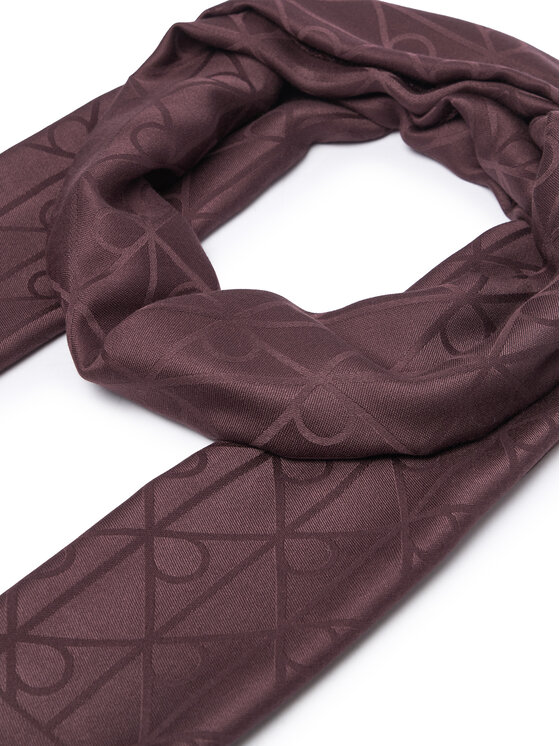 Calvin Klein Fular Calvin Klein Emblem Aop Glossy Tonal Scarf LV04F8096G Vișiniu