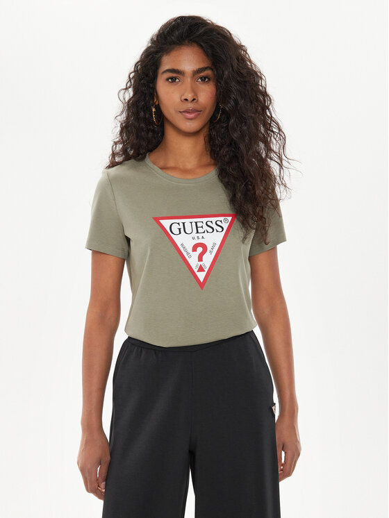 Guess Guess T-shirt W1YI1B I3Z14 Zelena Regular Fit