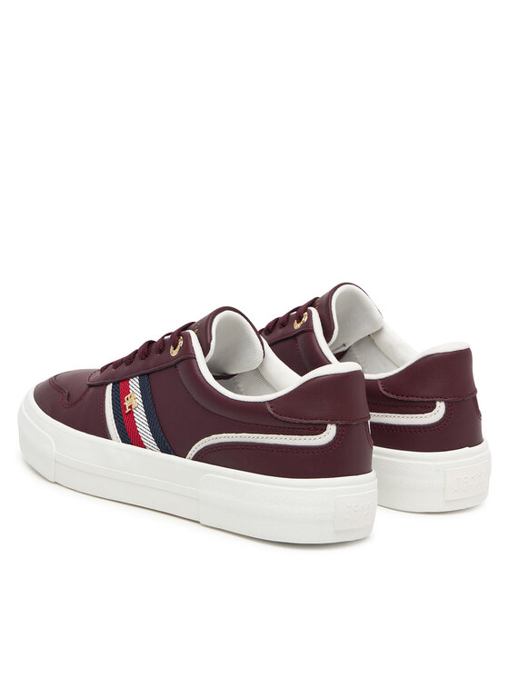 Tommy Hilfiger Sneakers Tommy Hilfiger Th Platform Vulc Leather FW0FW09603 Maro
