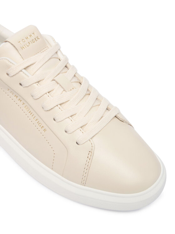 Tommy Hilfiger Laisvalaikio batai Tommy Hilfiger Icon Court Light Weight Shinny FW0FW08949 Écru