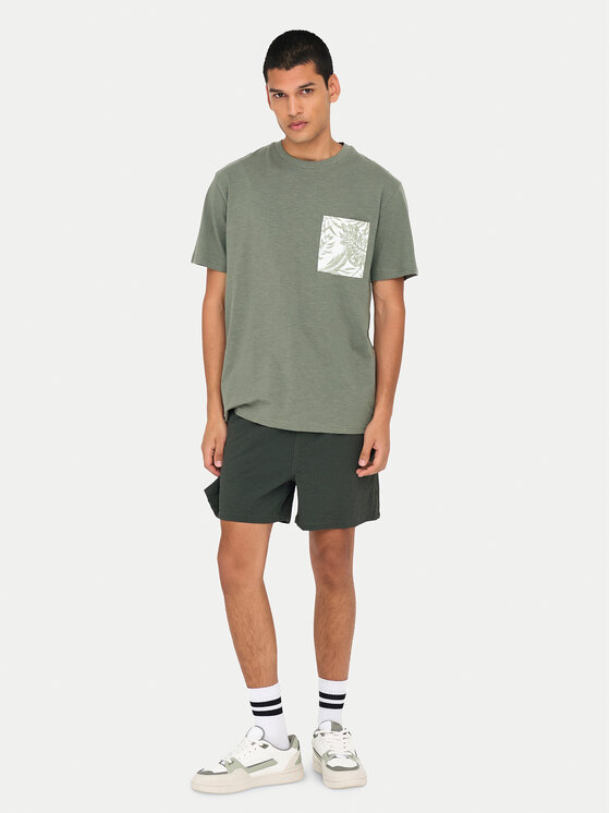 Only & Sons Only & Sons Футболка 22025286 Зелений Regular Fit